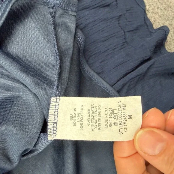 Altar'd State Navy Blue Tie Front Flutter Sleeve Ruffle Mini Dress Womens Medium - Picture 4 of 8